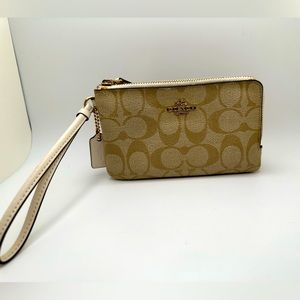Coach Double Zipper Wristlet Wallet